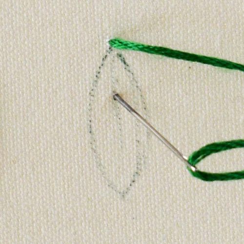 Blattstickstich Schritt 1