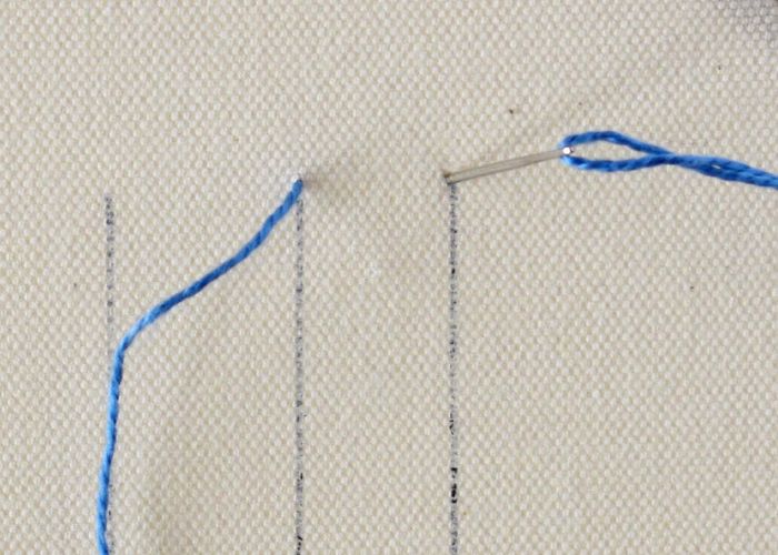 Verbundener Fliegenstich Schritt1