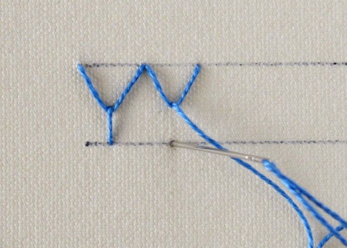 Verbundene Fliegenmasche horizontal Schritt2