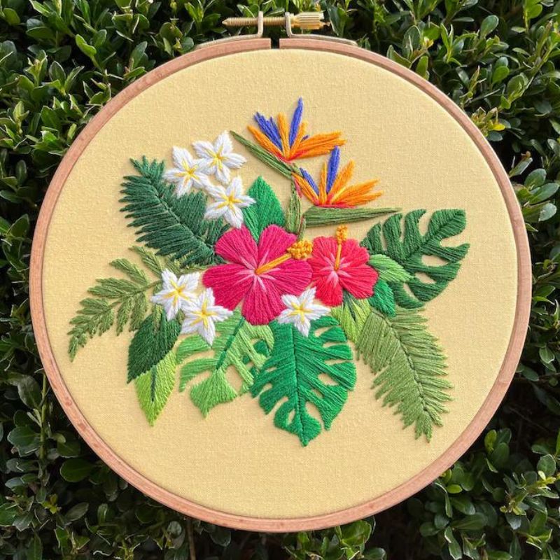 Tropical Bouquet - fortgeschrittene Stickerei PDF-Anleitung Von Beks Stitches