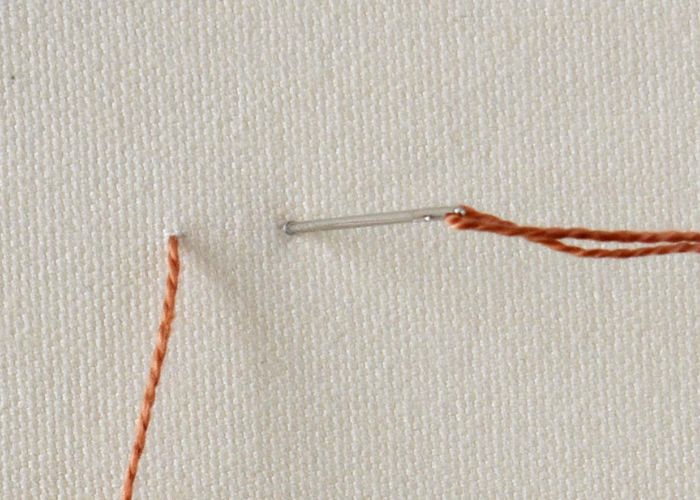 Twisted Fly Stitch Schritt 1
