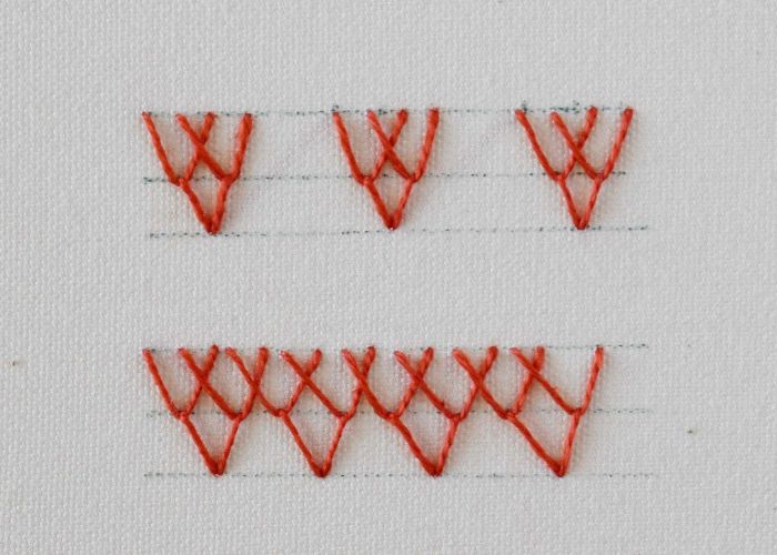Fußkettchen Stich Handstickerei Schritt 6