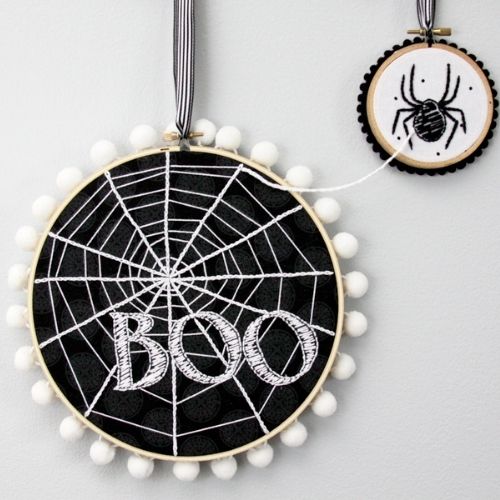 Halloween spettrale ragnatela cerchio arte - tutorial di Flamingo Toes