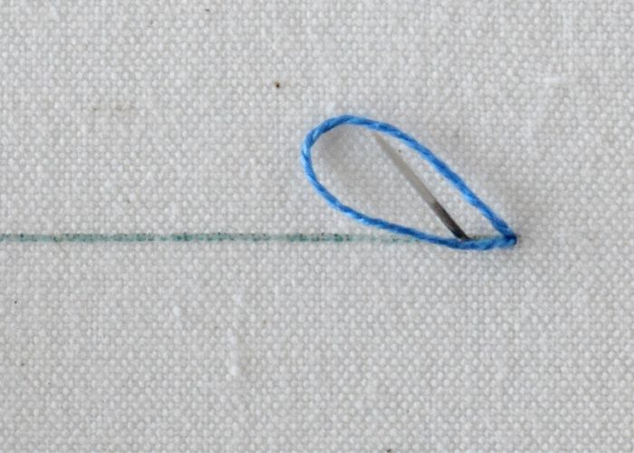 Threaded Lazy Daisy Stitch Step 1