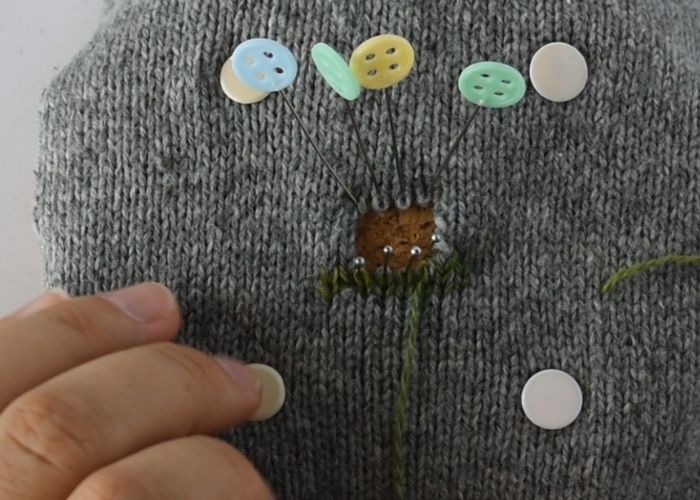 Swiss darning sweater mending tutorial step 5 image