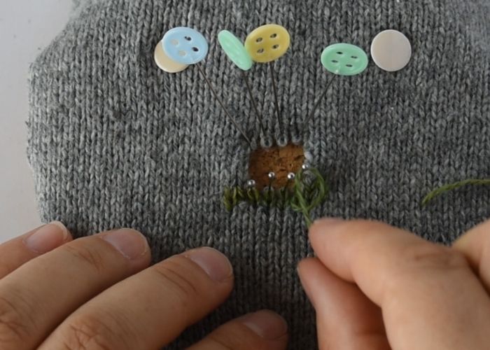Swiss darning sweater mending tutorial step 6 image