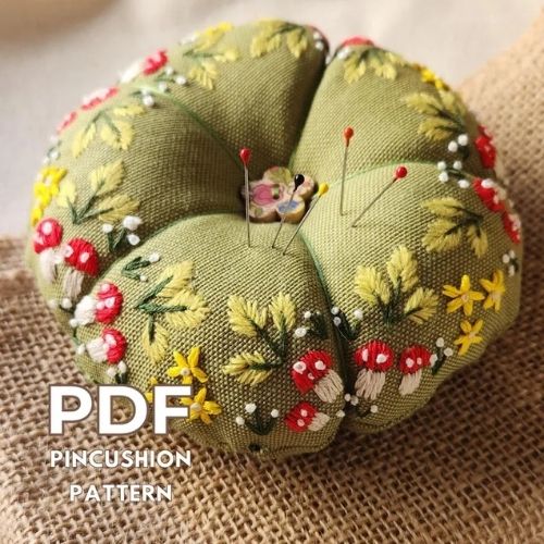 Forest-inspired pincushion PDF pattern by BoEliDecor on Etsy